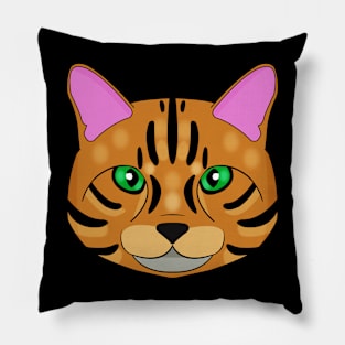 Bengal cat face Pillow