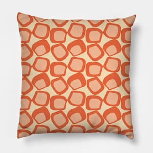 Mid Century Modern Funky Shapes Peach, Orange Pillow