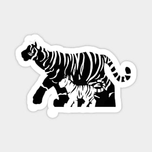 Black and White Tigers Magnet