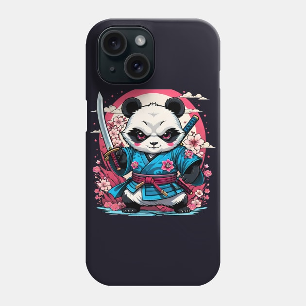 Japanese Samurai Panda Tattoo, Kawaii Ninja Panda Phone Case by TaevasDesign