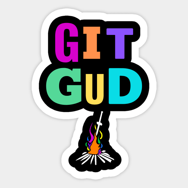 Git Gud (On Black) - Aplatypuss - Sticker