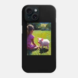 baby and pig animal Phone Case