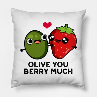 Olive You Berry Much Cute Fruit Pun Pillow