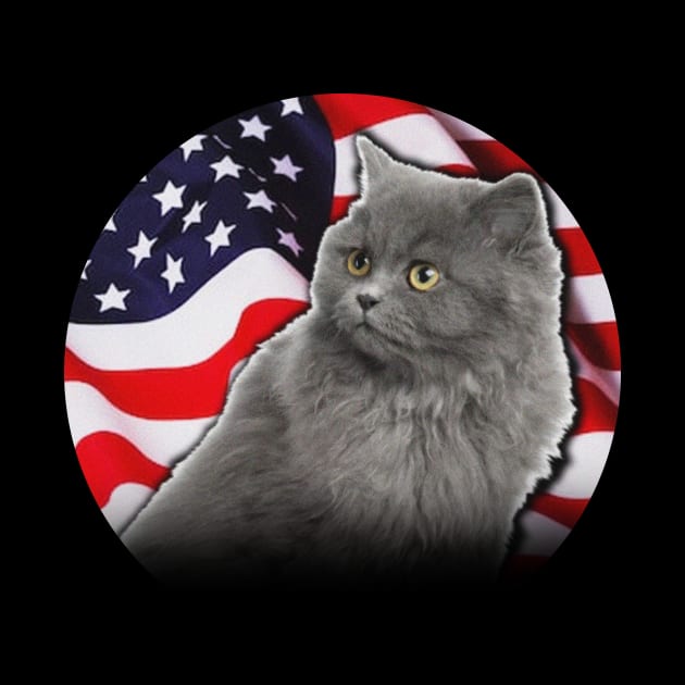 American Birman Cat USA Flag Funny Gift Shirt 4th of July by Kaileymahoney