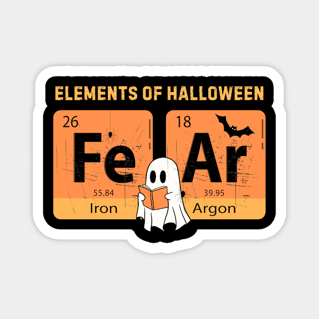 Elements Of Halloween Fear Periodic Table Halloween Magnet by The WYLD Tribe