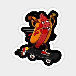 Hotdog Skater Funny Skating Bratwurst Magnet