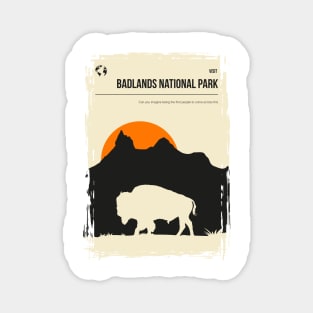 Badlands National Park Vintage Minimal Travel Poster Magnet