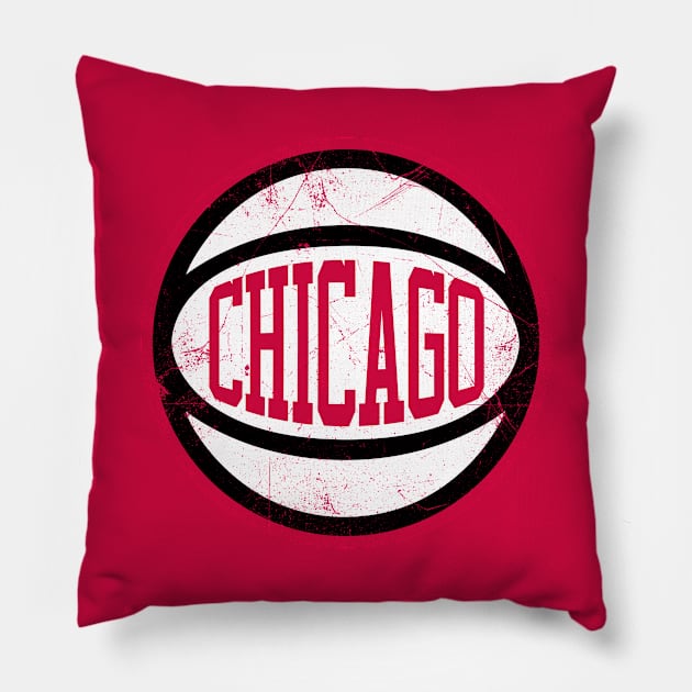 Chicago Retro Ball - Red Pillow by KFig21