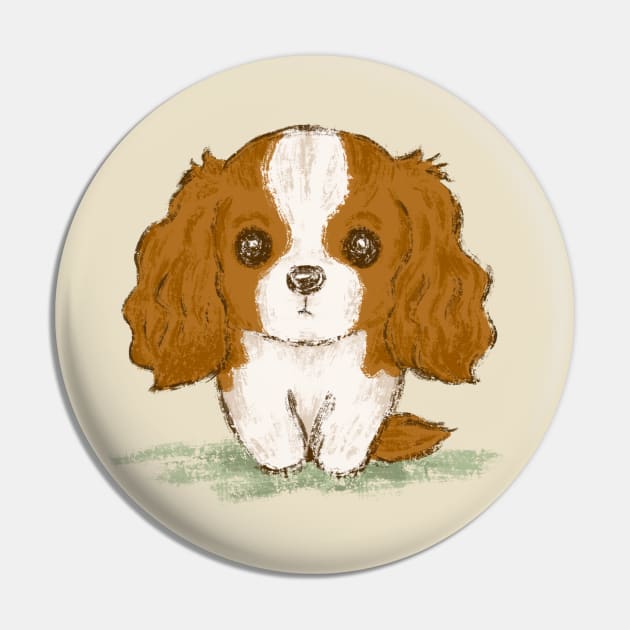 Portrait of a Cavalier King Charles Spaniel Pin by sanogawa