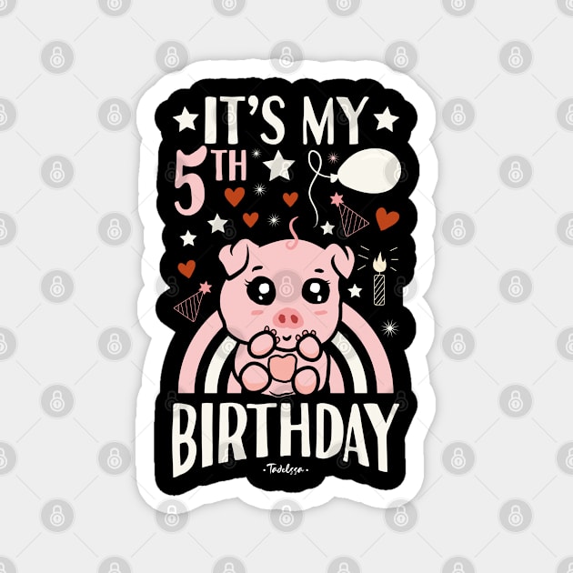 It's My 5th Birthday Pig Magnet by Tesszero