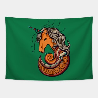 Unicorn Head Illustration Tapestry