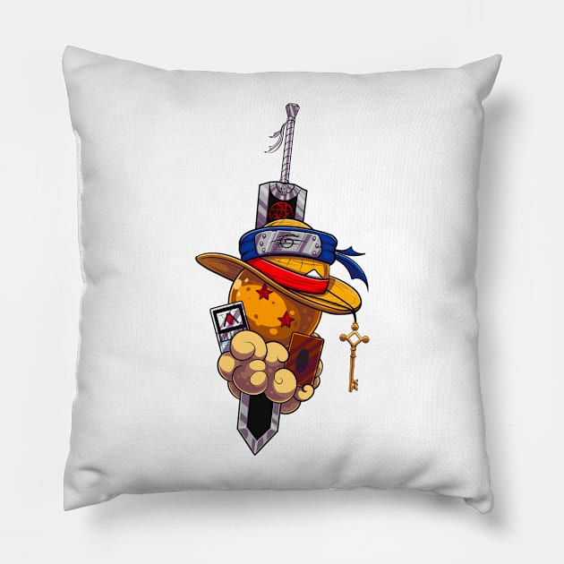 Anime artefacts Pillow by Meca-artwork