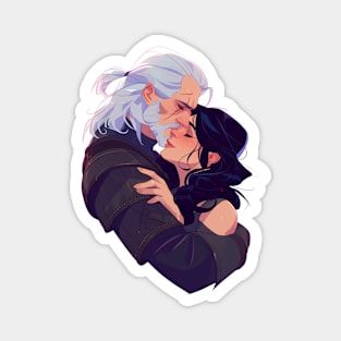 Lovers Embrace - Valentines Day - Anime Style - Witcher Magnet