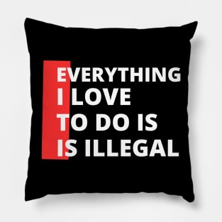 Everything I love To Do Is Illegal Pillow