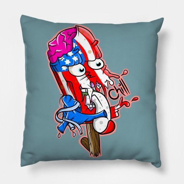 American Flag Ice Pop Monster Pillow by mailboxdisco
