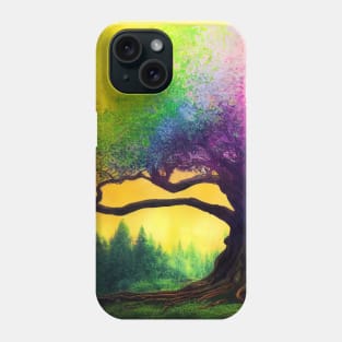 Colorful rainbow big tree Phone Case