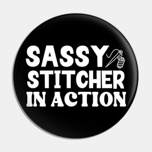 Sassy Stitcher In Action Pin