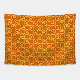 Citrus Orange Pattern Tapestry