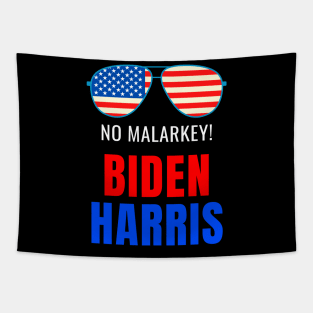 No Malarkey, Biden Harris 2020 for The American President, Funny Anti Trump USA Flag Tapestry