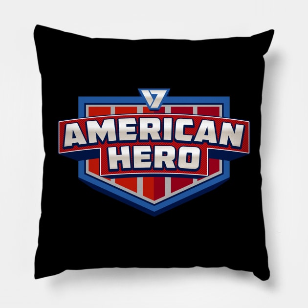 American Hero Logo Pillow by Vault Emporium