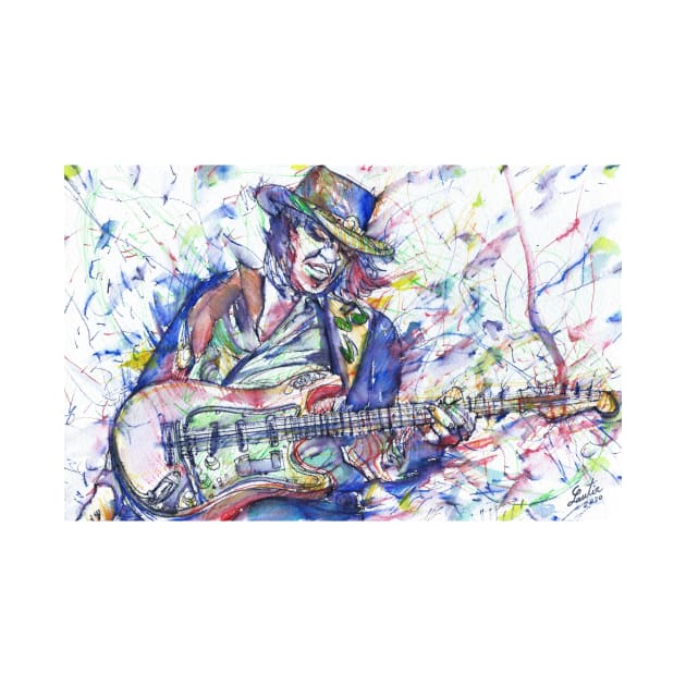 STEVIE RAY VAUGHAN- watercolor portrait .4 by lautir