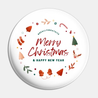 Merry Christmas & Happy new Year design Pin