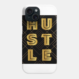 Hustle with Black and Gold Abstract Background Phone Case