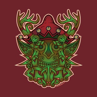 Yule Elf Viking Godmask T-Shirt