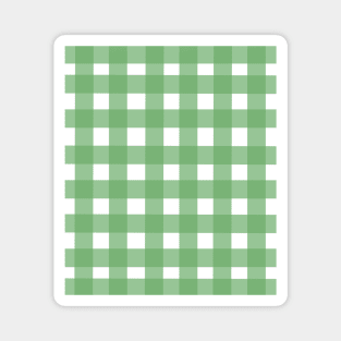 Green and White, Check Grid Magnet