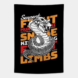 Muay Thai Kickboxing Serpent Tattoo Tapestry