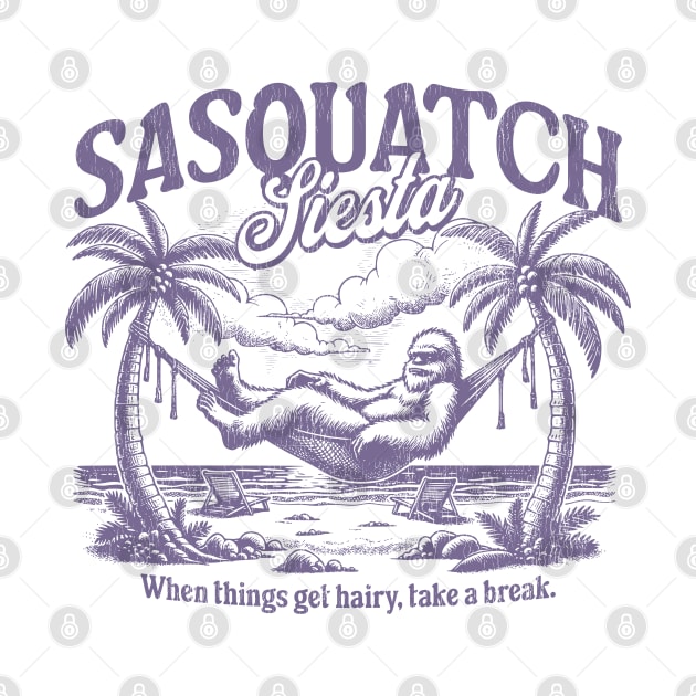 Sasquatch Siesta Bigfoot Beach by Contentarama