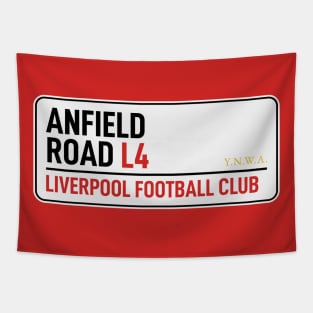 Anfield Road Liverpool Sign Tapestry