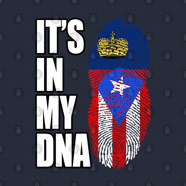 Puerto Rican And Liechtensteiner Mix DNA Flag Heritage by Just Rep It!!