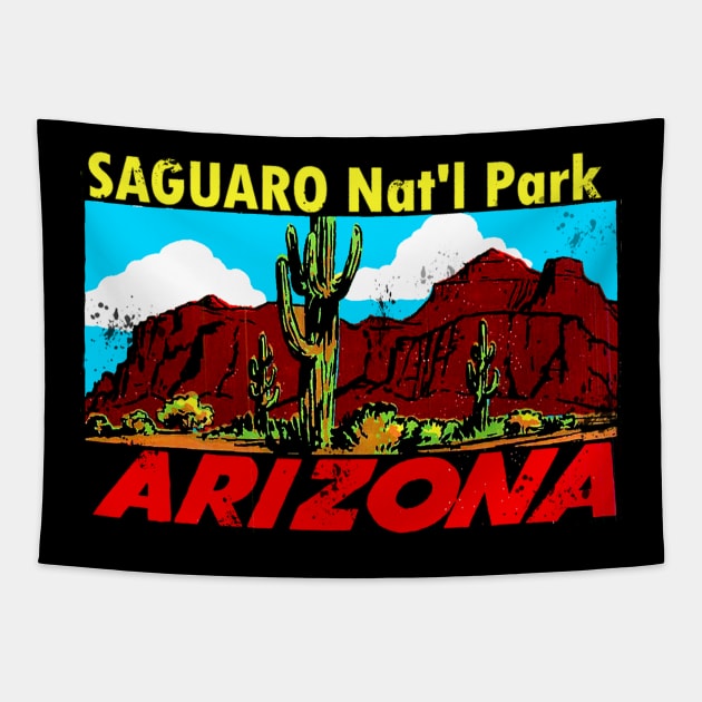 Saguaro National Park Arizona Vintage Tapestry by Hilda74