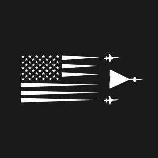 F-5 Tiger II XB-70  Valkyrie US Flag Contrail T-Shirt