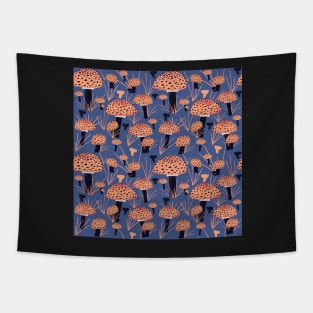 Orange Fly Agaric Mushroom Pattern Tapestry