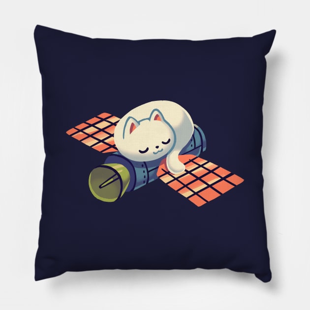 Cats in Space Satelite // Universe, Kittens, Feline Pillow by Geekydog