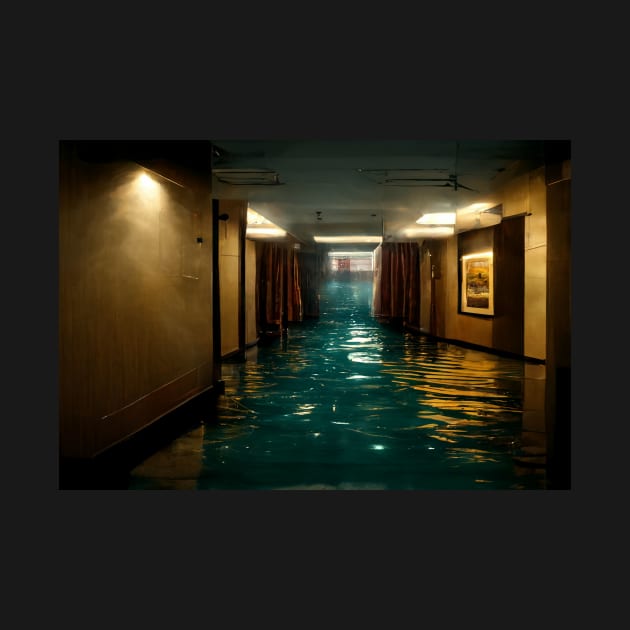 Hotel Hallway Flooded With Water /  Art Styles Different by Unwind-Art-Work