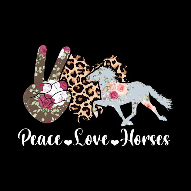 Peace Love Horses Cute Horse by CardRingDesign