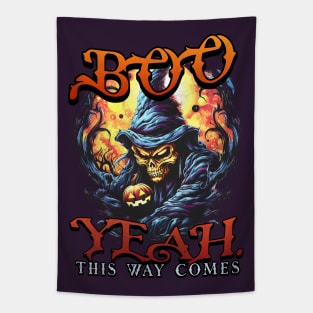 Boo Yeah. Halloween Funny Ghost a Spooky Season Party Idea Tapestry