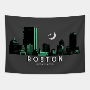 Boston at Night Tapestry