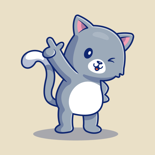 Cute Cat Pointing by Catalyst Labs