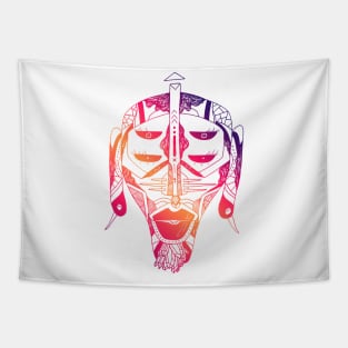 Sunset Sky African Mask No 11 Tapestry