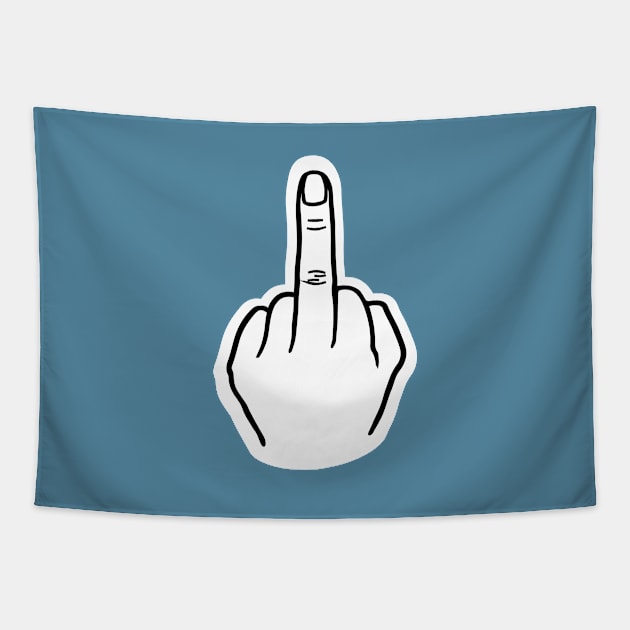 Middle finger Tapestry by helengarvey