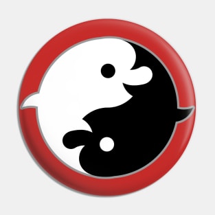 Yin Yang Dolphins Pin