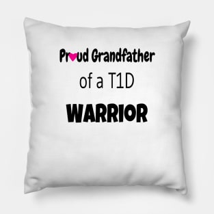 Proud Grandfather - Black Text - Pink Heart Pillow