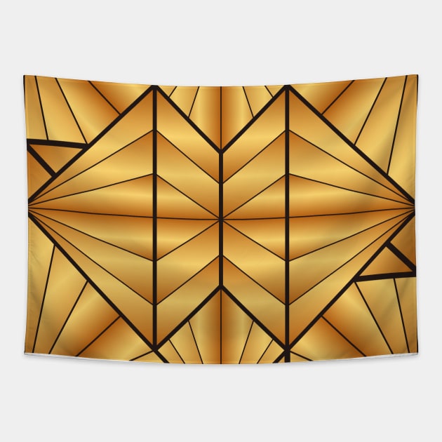 Gold geometric background Tapestry by Choulous79