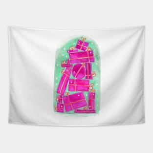 stack of pink gifts Tapestry