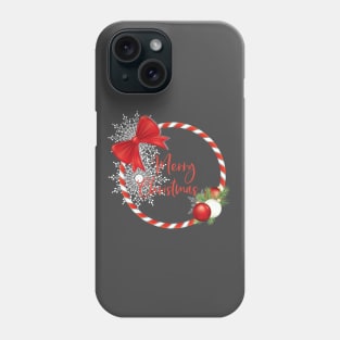 Candy Cane Christmas Wreath Phone Case