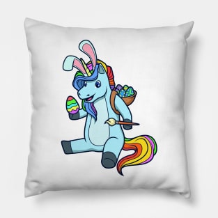 Cute unicorn painting Easter eggs - Easter unicorn Pillow